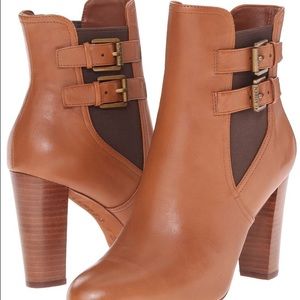 Ralph Lauren Viv leather booties, tan color