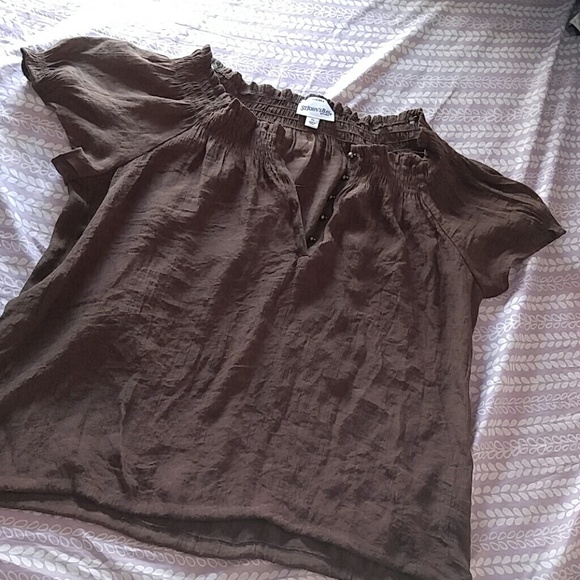 Semi sheer Brown top
