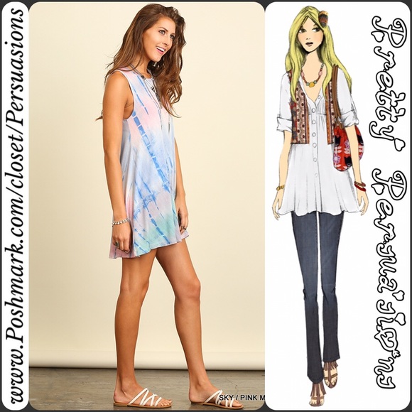 SOLD OUT 🎉Tie Dyed Boho Festival Tank Dress - Picture 2 of 3