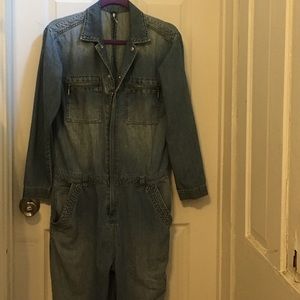 Free People denim jumpsuit