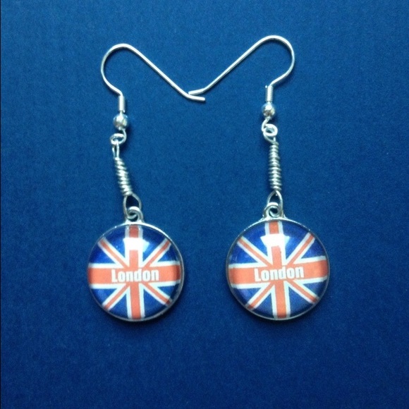 British union jack earrings.