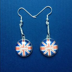 British union jack earrings.