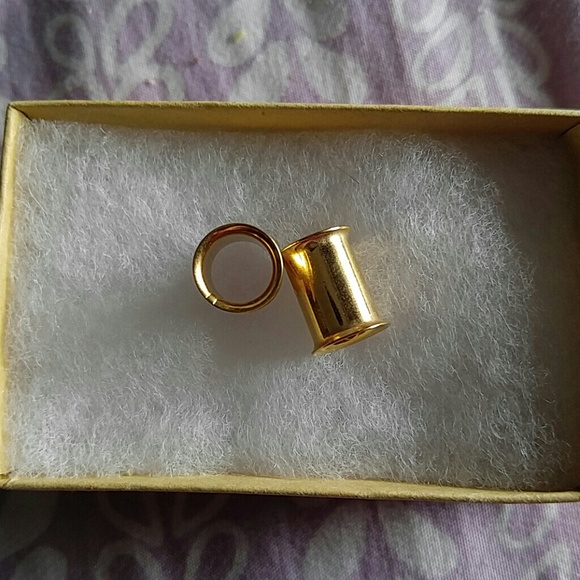 0 gauge gold stainless steel tunnels