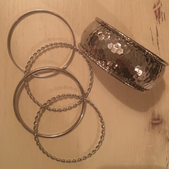 Silver Bangle Set