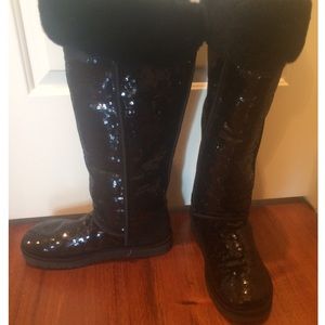 Tall Black Ugg Sequin Boots