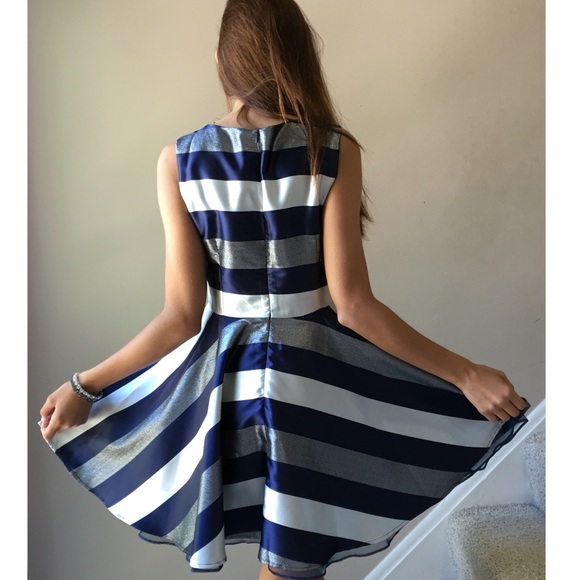 Holiday Stripe Fit and Flare Dress - Picture 3 of 3