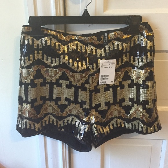 H&M sequined shorts - Tory Burch style design NWT