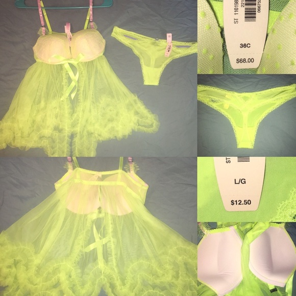 MMAO! NWT- 36C/Large VS Neon Yellow Lingerie