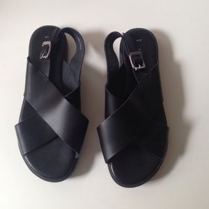 New look black modern boho chic buckle sandals 7
