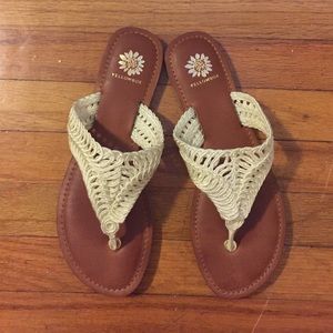 Cream Crochet Flip Flops