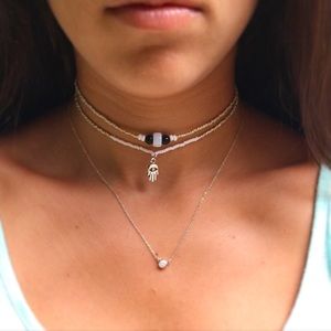 Two separate choker necklaces