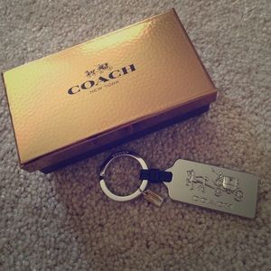 Coach Silver Tag Key Chain