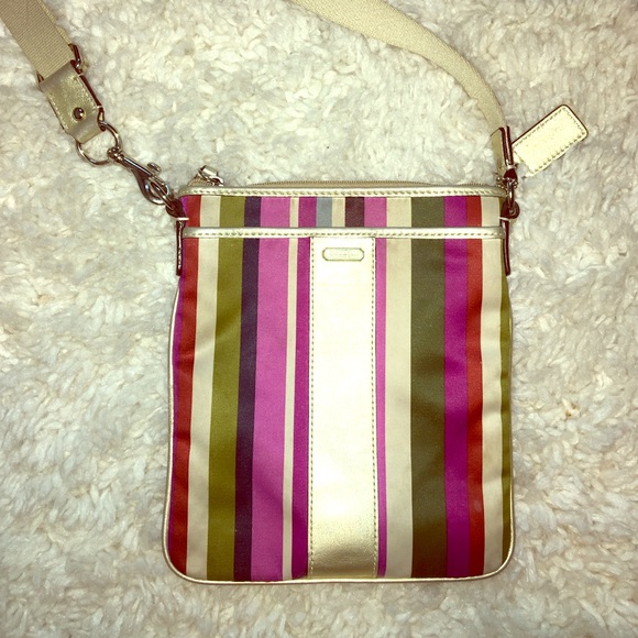 Striped Coach Crossbody