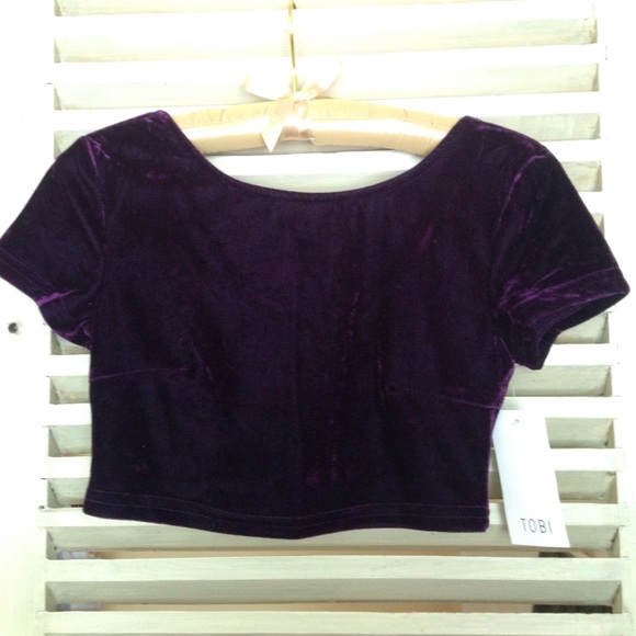 TOBI velvet crop top, never been worn with tags