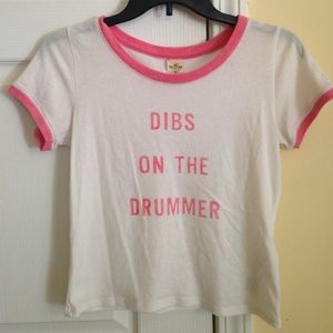 Dibs On The Drummer Crop tee