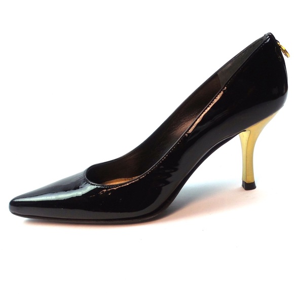 St. John's Collection Patent Leather Gold Heels