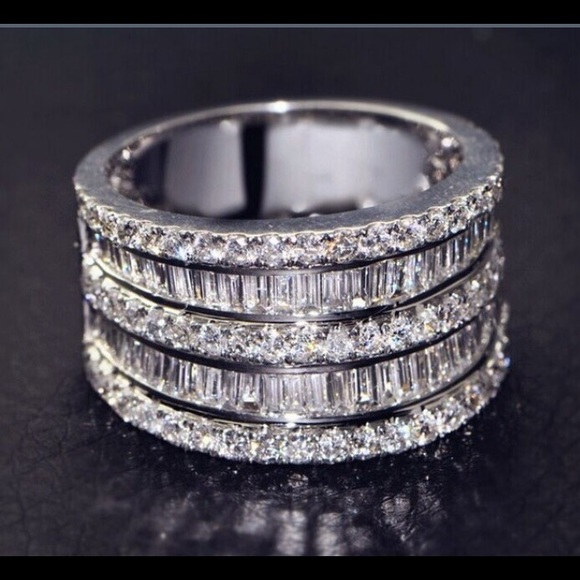 Crown 925 Silver Natural Gemstones White sapphire