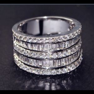 Crown 925 Silver Natural Gemstones White sapphire