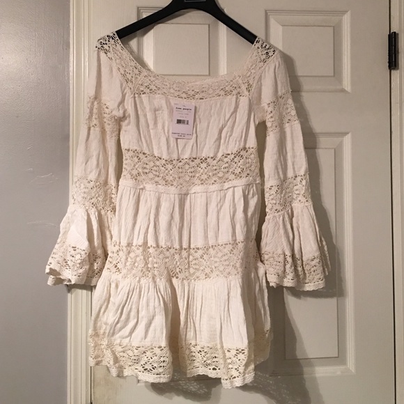 Free People Pippa Fit N Flare Ivory Comb Dress