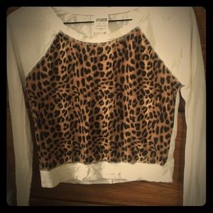 PINK Victoria's Secret Long Sleeve Cheetah Crop.