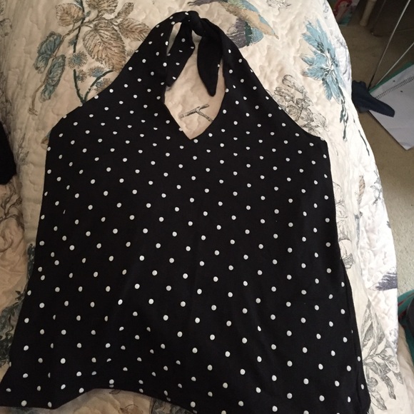 Lg halter top polka dots