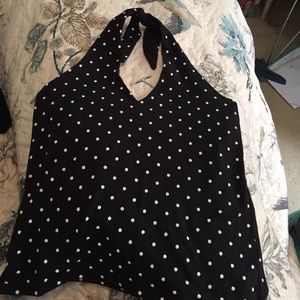 Lg halter top polka dots