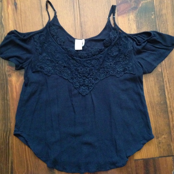 Black off the shoulder top