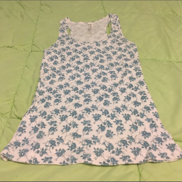 Forever 21 Blue Floral Tank Top - Size Small