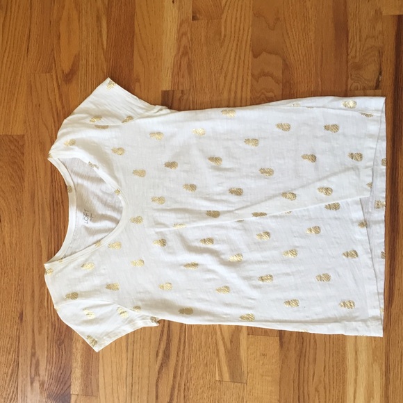 White shirt with gold pineapples Clearance