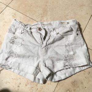 White boyfriend shorts
