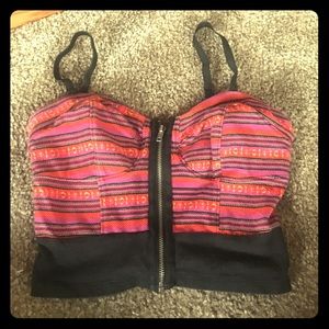 XS Zip up Crop top by Madden Girl