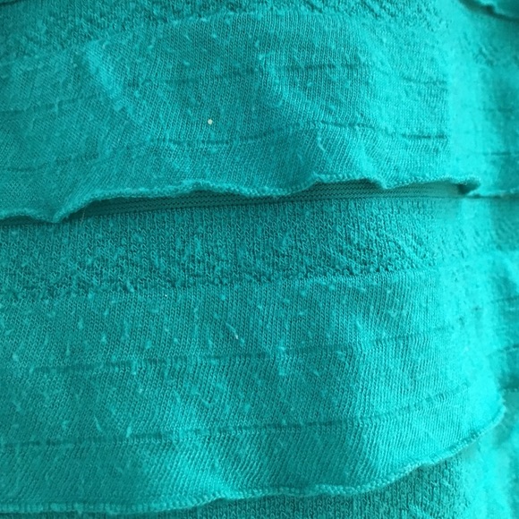 Teal Ruffled colored tank top. - Picture 3 of 3