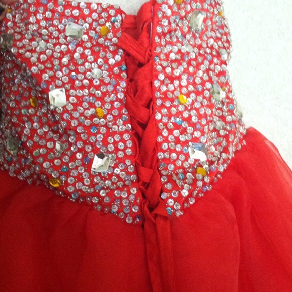 Red and silver gem Prom Dress - Picture 3 of 3