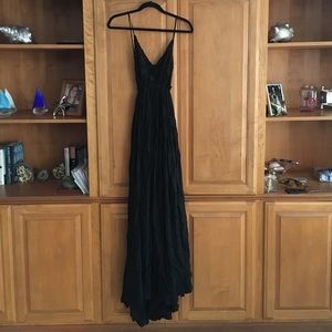 Backless black maxi