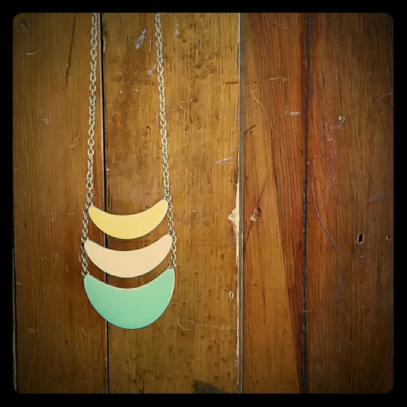 Yellow Cream and Teal Adjustable Necklace - Picture 1 of 4