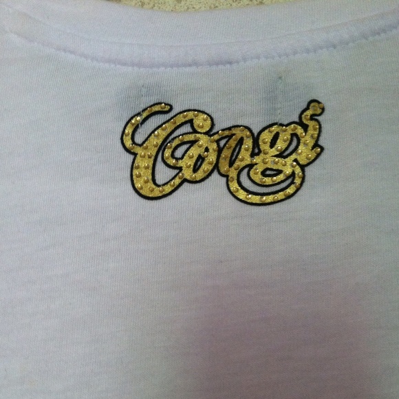 White and Gold T-Shirt Dress - Picture 4 of 4