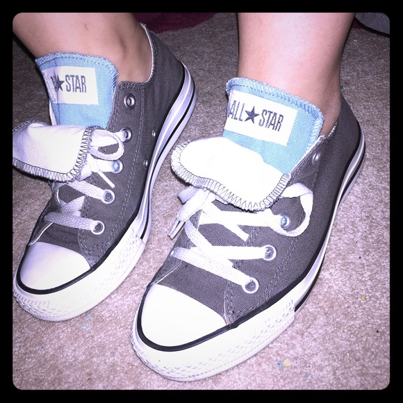 Gray Double Tongue Converse