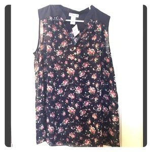 NWT - Blue Floral "Julie's Closet" Sheer Top