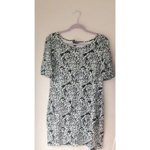 Black and White Floral Print Dress