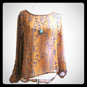 Anthropologie Ellison Camel & Navy