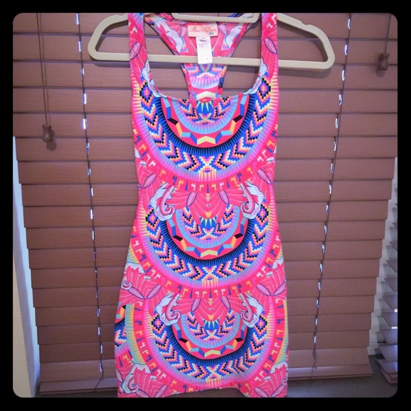 Mara Hoffman tight pink mini dress