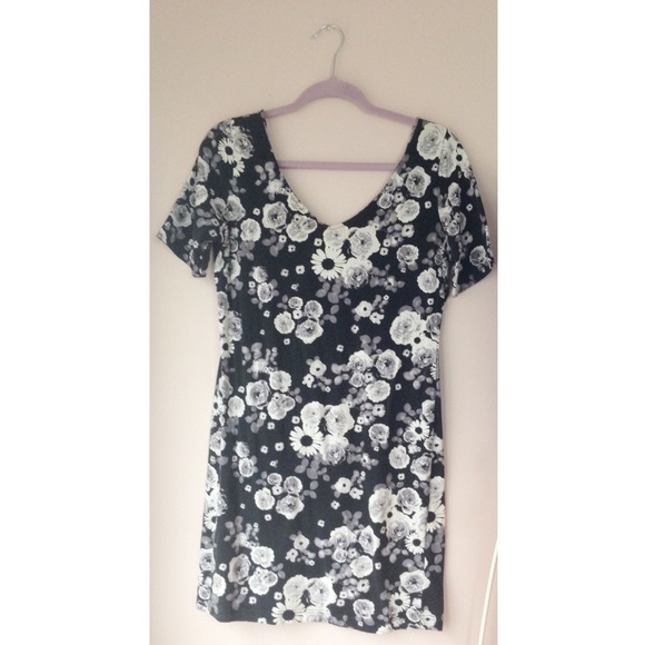 Black and Pale Purple Fitted Dress