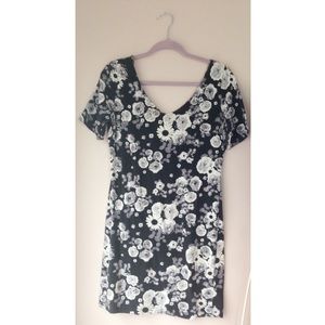 Black and Pale Purple Fitted Dress