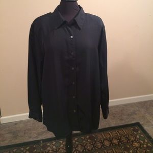 Notations Women's Black Button Down Shirt