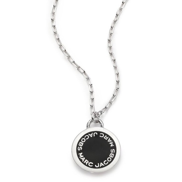 Marc Jacobs Enamel Logo Disc Pendant Necklace