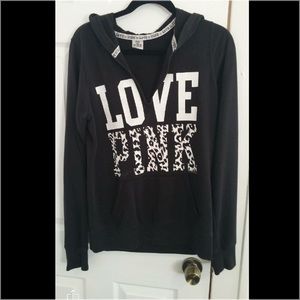 😍Love Pink hoodie cheetah pull over 😍