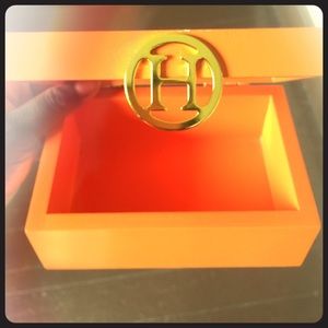 Initial  H jewelry box orange cute find!