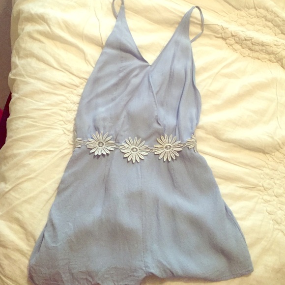 Light blue flower romper