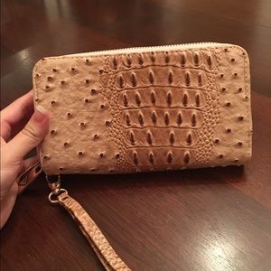 Faux animal skin wallet / wristlet