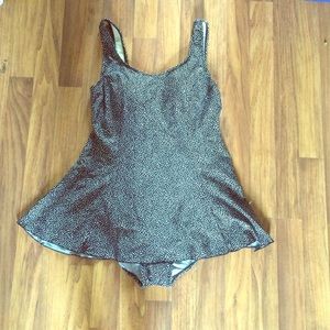 Black and white dress like one piece bathing suit